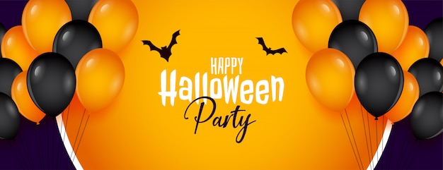 Felice festa di halloween banner con palloncini decorazione