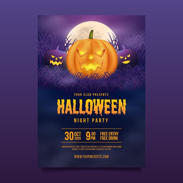 Happy halloween party poster theme