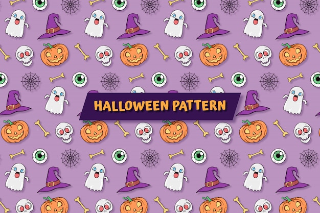 Free vector happy halloween pattern