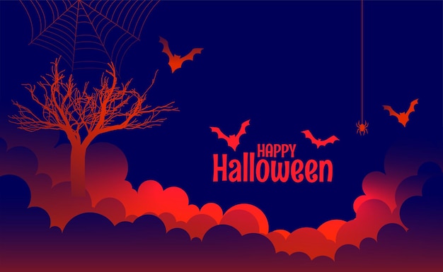 Free vector happy halloween scary glowing red lights background