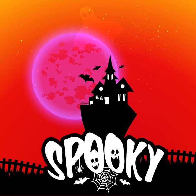 Happy halloween scary night background