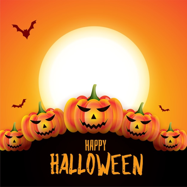 Happy halloween scary spooky card design background