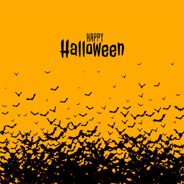 Free vector happy halloween scary spooky card  with bats