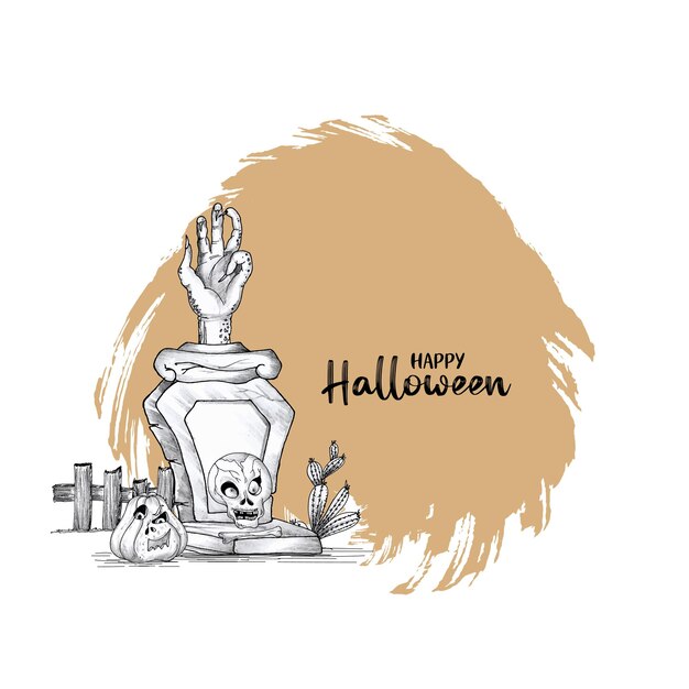 Free vector happy halloween spooky horror festival celebration background design