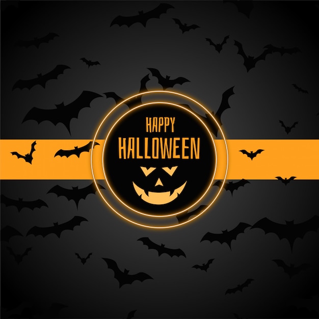 Happy halloween stylish background with many bats