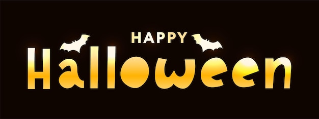 Happy halloween text banner lettering holiday special offer shop now