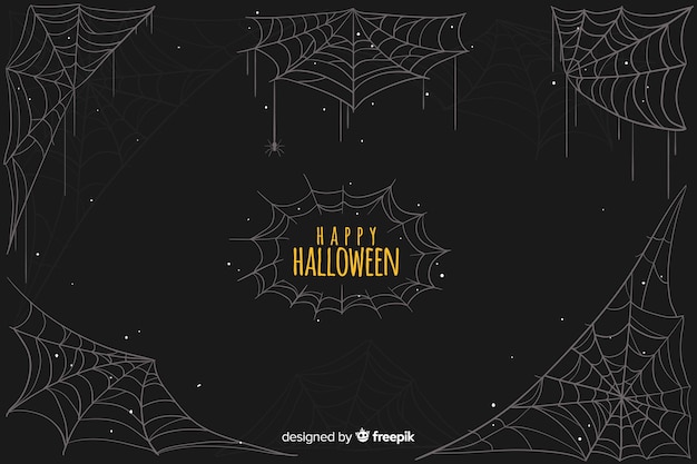 Happy halloween with cobweb background