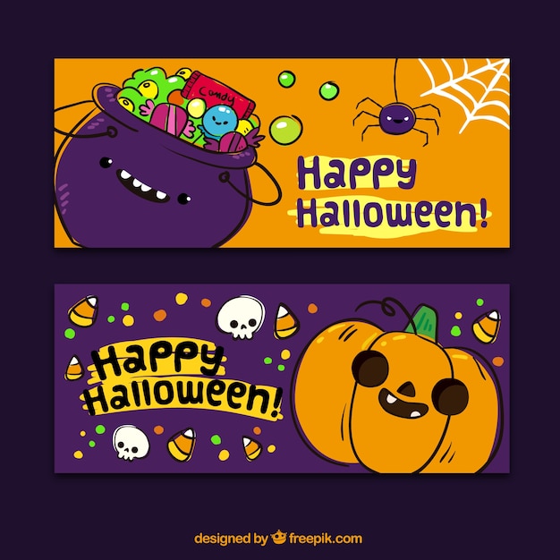 Happy halloween with nice banners