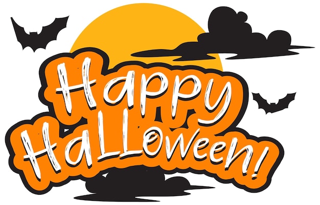 Free vector happy halloween word banner