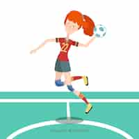 Free vector happy handball player with flat design