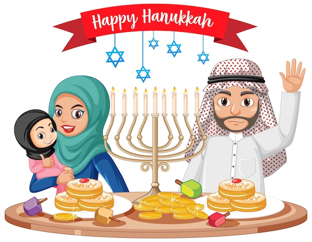 Vettore gratuito felice hanukkah banner design