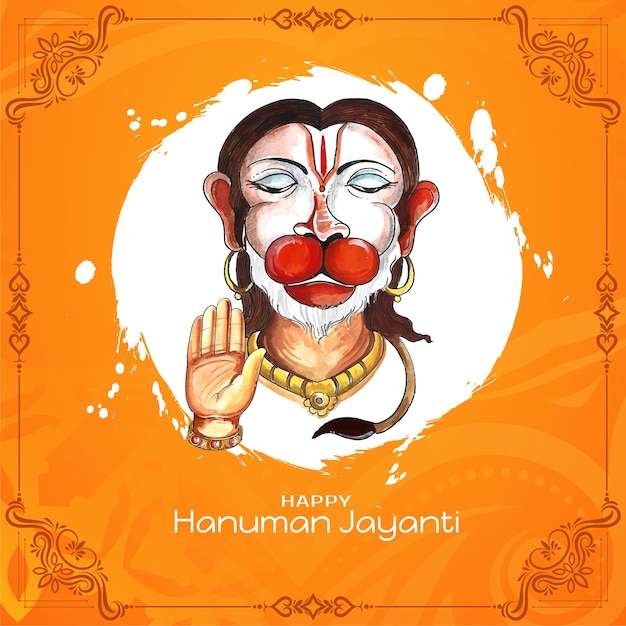 Free vector happy hanuman jayanti indian religious festival background