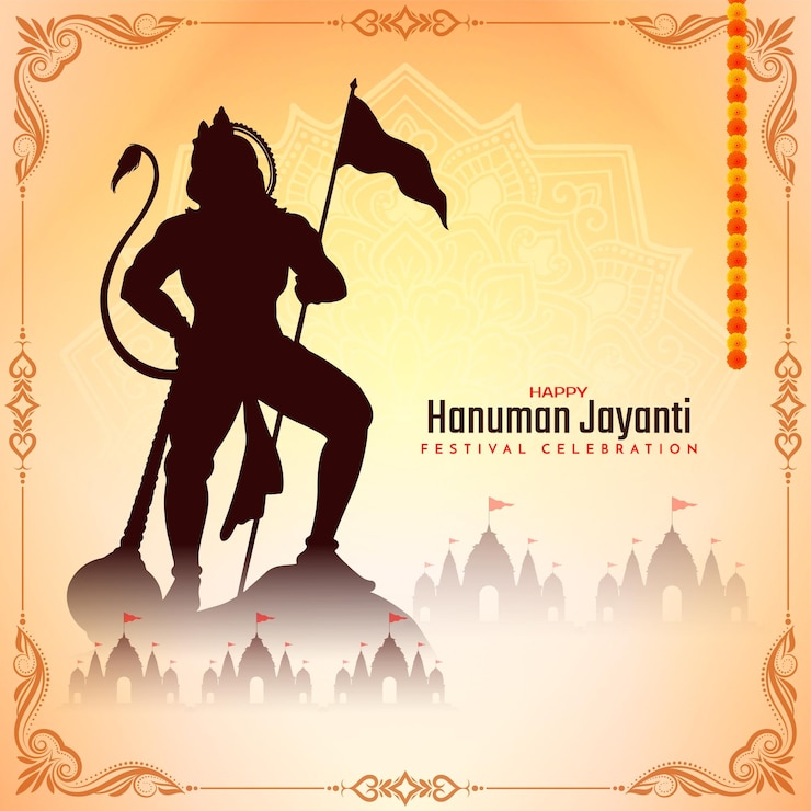 मुफ़्त वेक्टर happy hanuman jayanti religious indian festival holy background