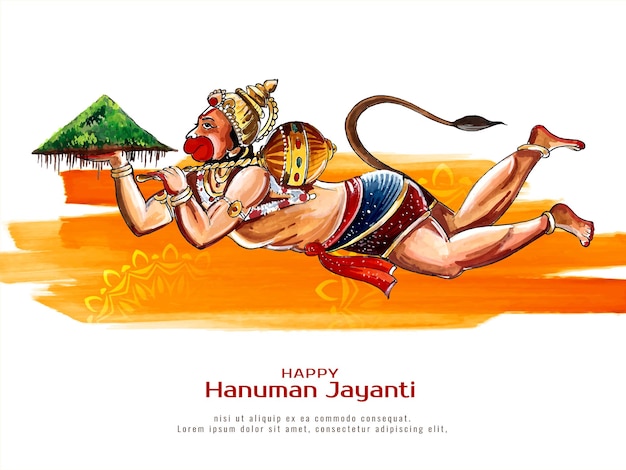 Happy hanuman jayanti traditional hindu festival card