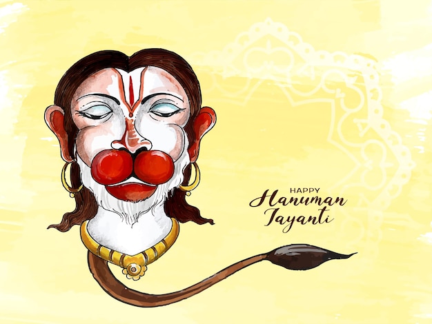 Happy hanuman jayanti traditional indian festival celebration background