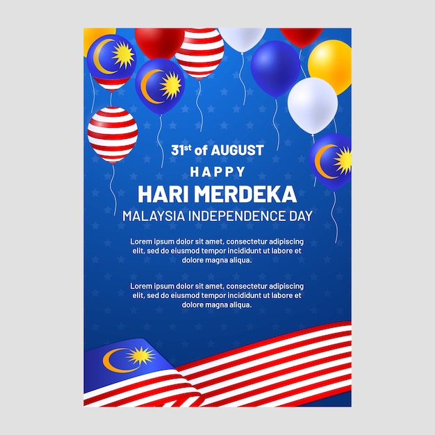 해피 하리 메르데카 독립 기념일 포스터