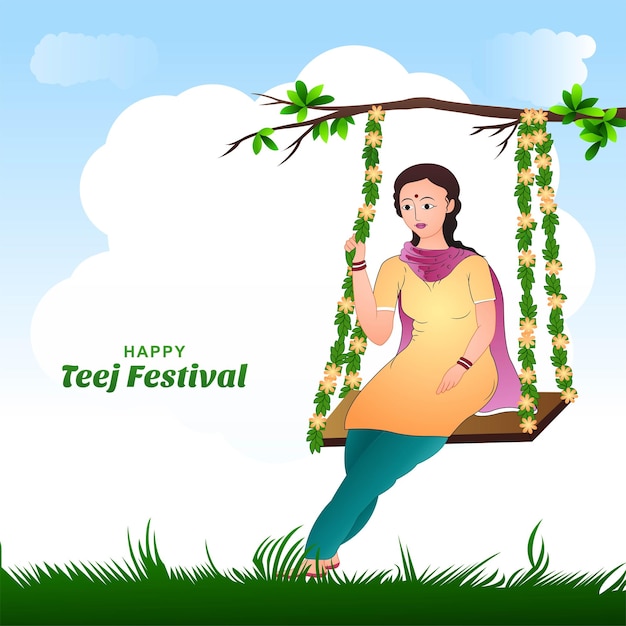 Happy hariyali teej индийский фестиваль карты фон