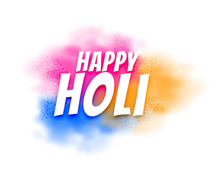 मुफ़्त वेक्टर happy holi background with colorful powder gulaal rang color