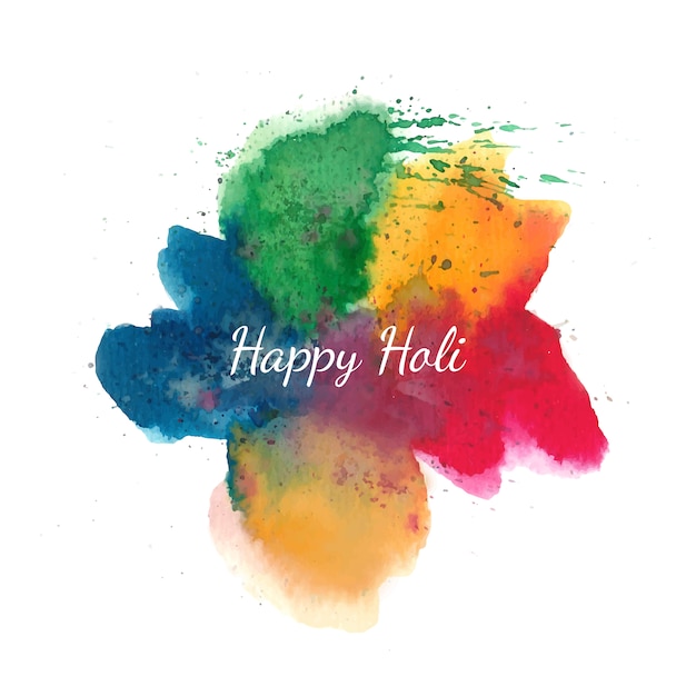 Free vector happy holi background with colorful splashes