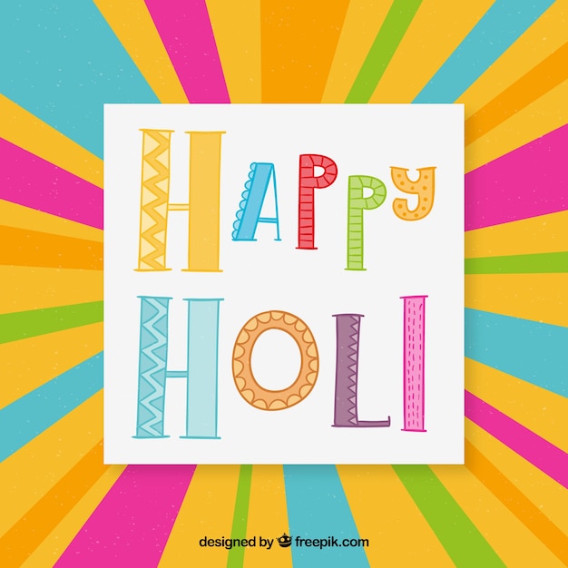 Free vector happy holi background with lettering