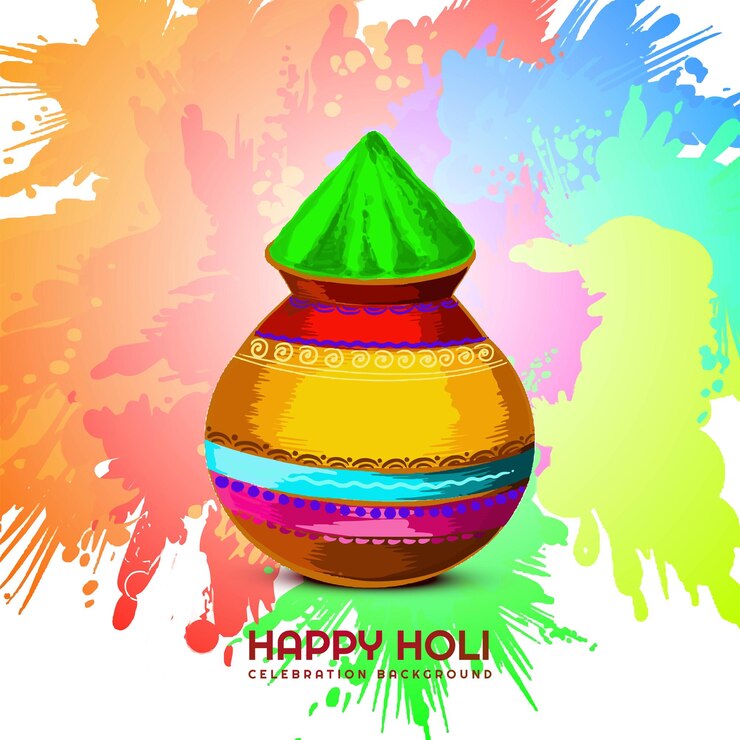 मुफ़्त वेक्टर happy holi celebration colorful greeting card background