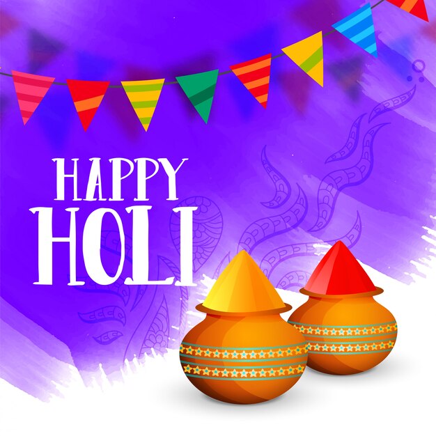 Happy holi celebration greeting background