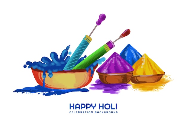 Happy holi colorful background for festival of colors celebration design