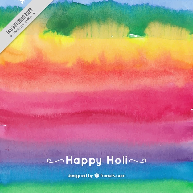 Happy holi colorful watercolor background