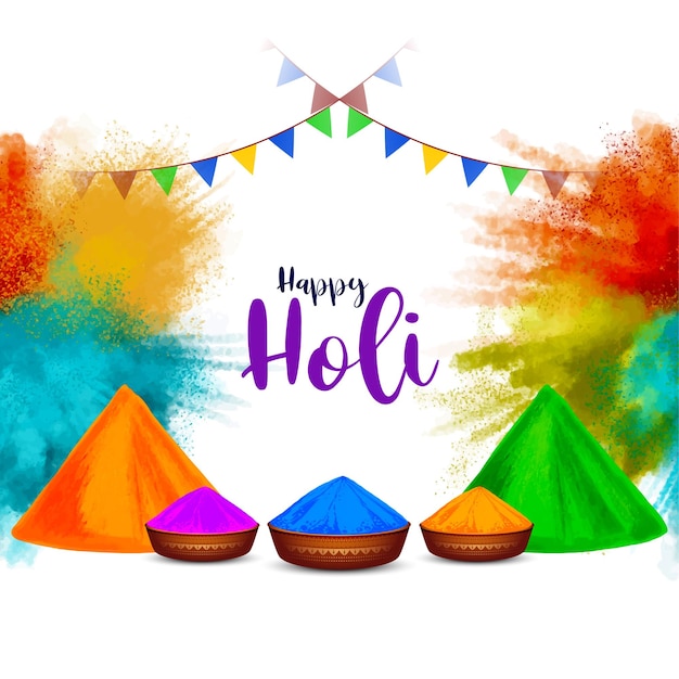 Free vector happy holi cultural indian festival colorful greeting card