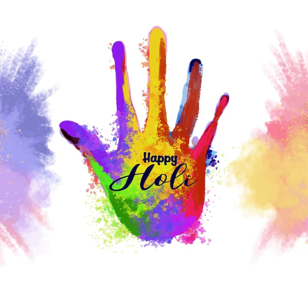 Бесплатное векторное изображение Счастливого культурного индийского фестиваля холи красочная открытка