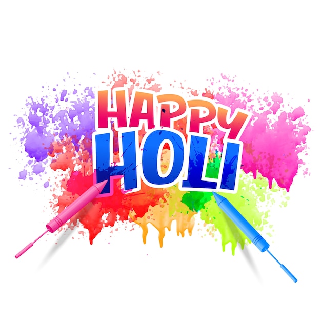 happy holi design with watercolor splash