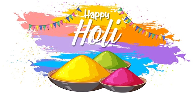 Happy holi fastival with colourful powders