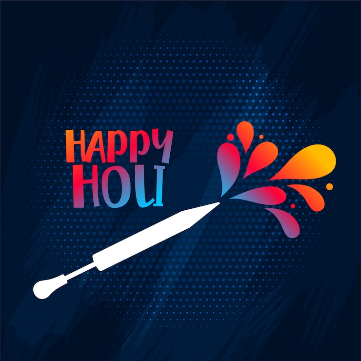 मुफ़्त वेक्टर happy holi festival card with color splash