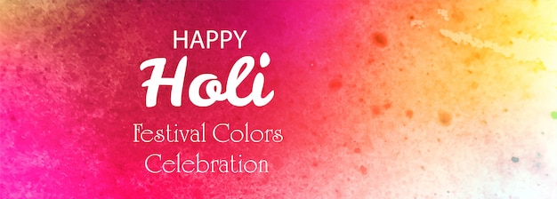 Happy holi festival colorful banner background