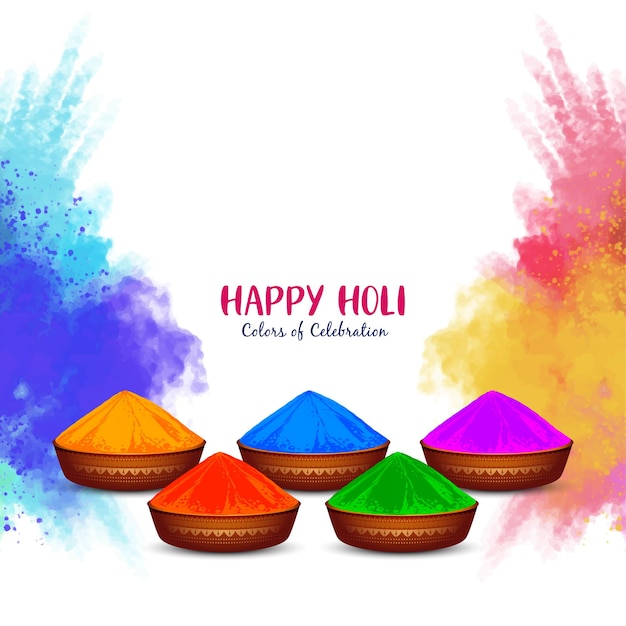 Free vector happy holi festival colorful beautiful greeting background design