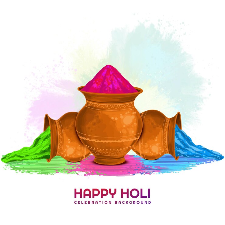 मुफ़्त वेक्टर happy holi festival colorful celebration background