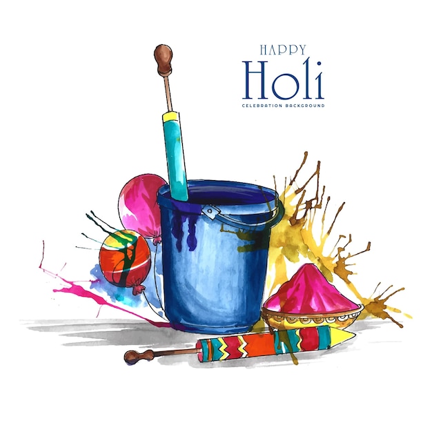 Happy holi festival colorful gulaal celebration greeting card design