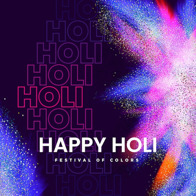 Free vector happy holi festival explosion of colours