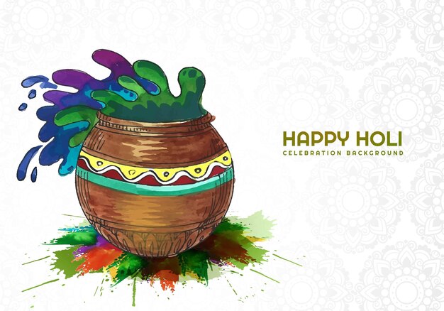 Happy holi festival greeting card background