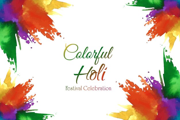 Happy holi festival greeting card background