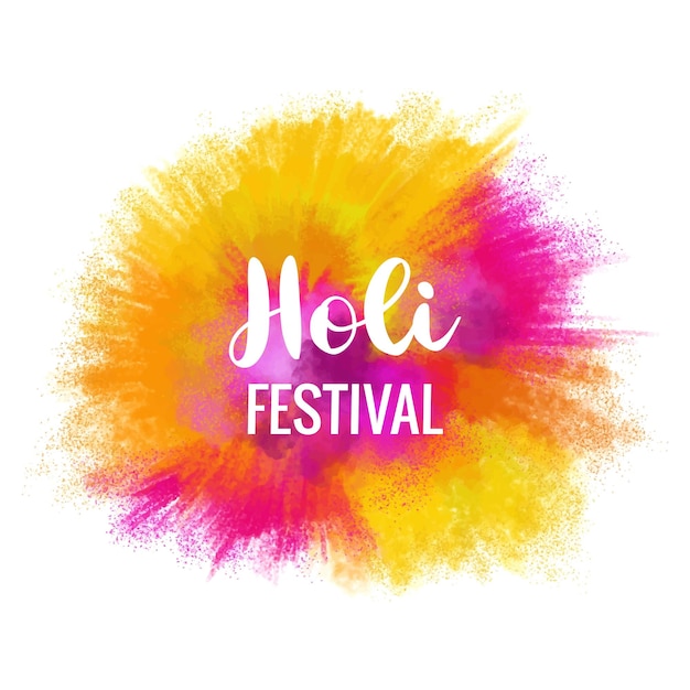 Vettore gratuito cartolina d'auguri felice festival holi per sfondo splash