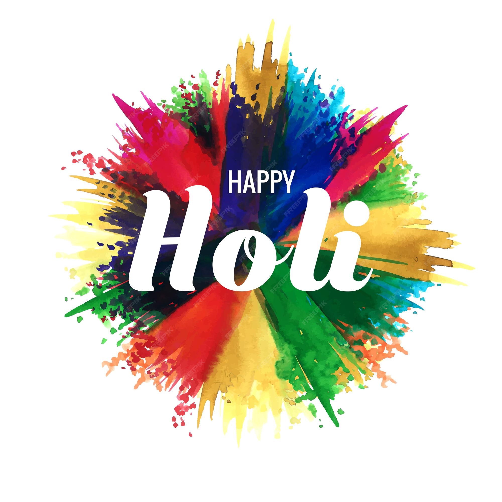 Free Vector | Happy holi festival of india celebration colorful splash  background