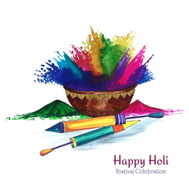 Happy holi festival of India celebration greetings card background