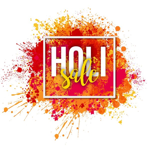 幸せなホーリーの挨拶白赤オレンジカラフルなインドのヒンドゥー教の祭りソーシャルメディアの背景