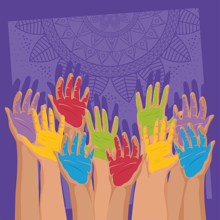 Free Vector happy holi hands painted