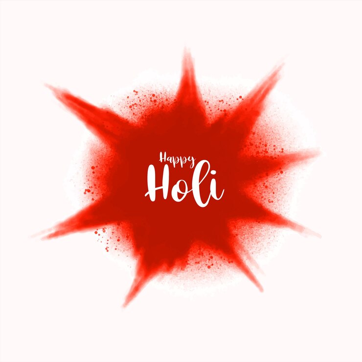 Free Vector happy holi indian festival card with red color splash design