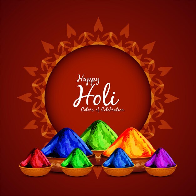 색상 인사말 카드 디자인의 해피 홀리 인도 축제