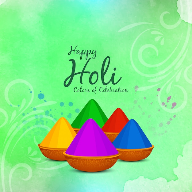 Happy holi indian religious festival celebration design