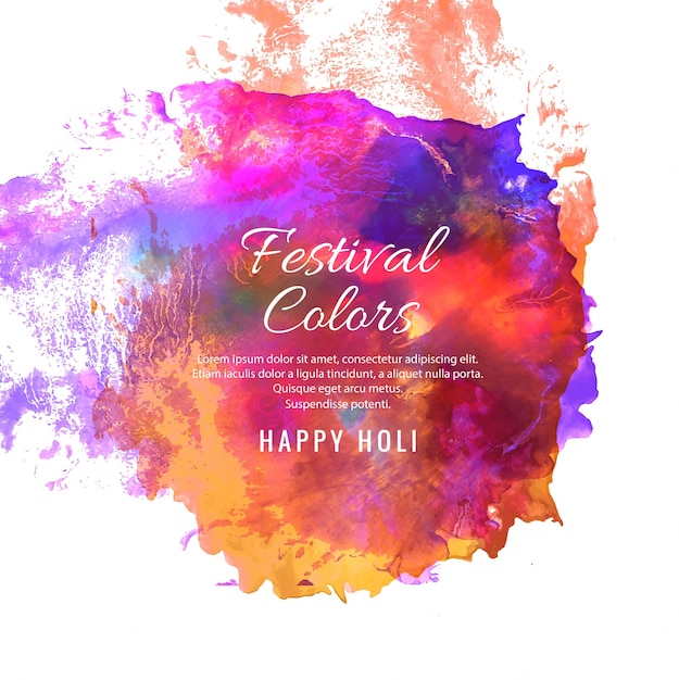 Happy Holi Indian spring festival of colors greeting vector illustration