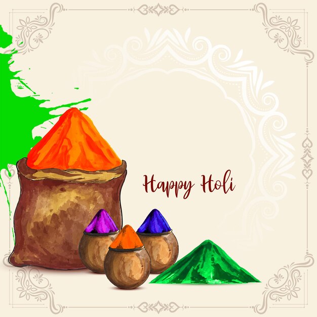 Happy Holi indian traditional festival background design